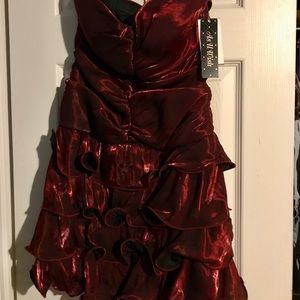 Sexy cocktail ruby red strapless dress!